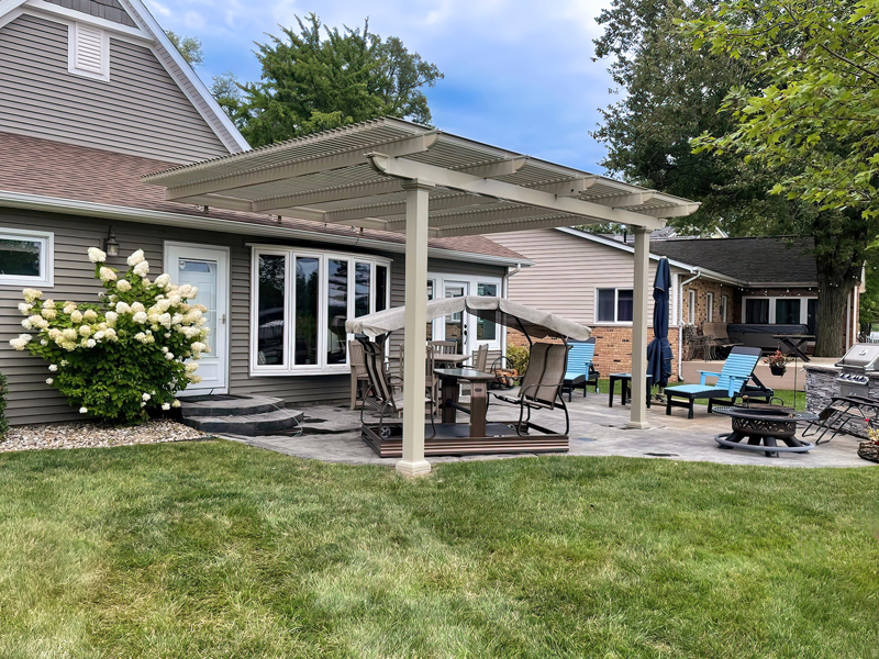 Pergola, Attached, Florentine Columns, Sandstone